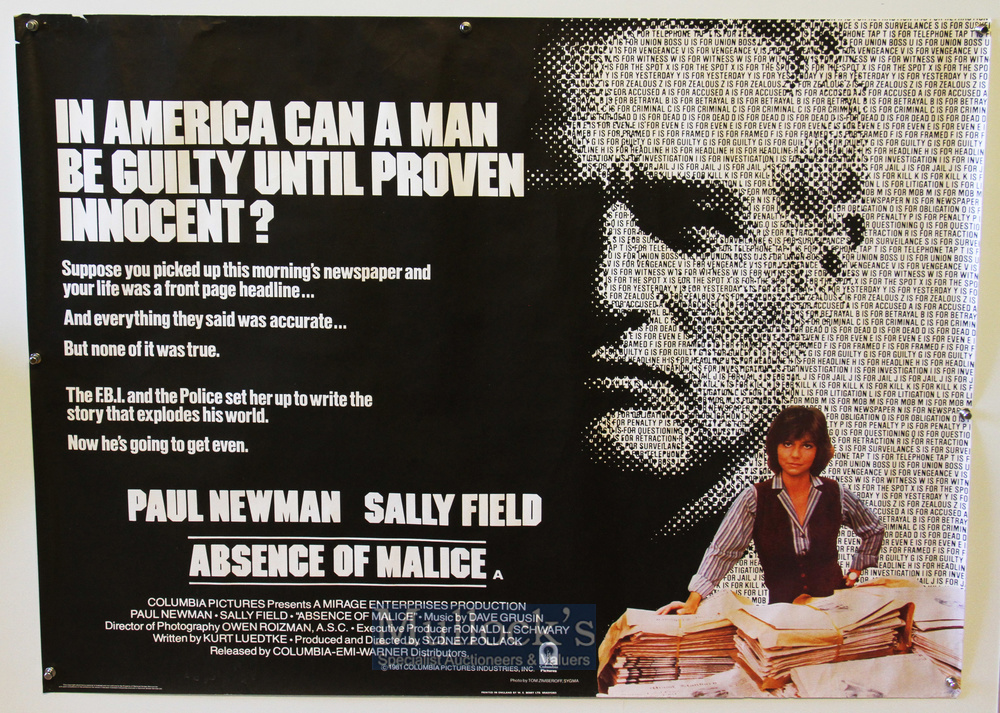 Original Movie/Film Poster Selection includes Absence of Malice, War Games, Blow Out, and The Boat