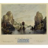 China - 1843 The Shik-Mun or Rock Gates coloured engraving drawn by T. Allom measures 25x20cm approx