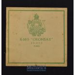 R.M.S. Oronsay Circa 1925 A 16 page Publicity Brochure with 8 full page photographs of the ship