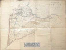 India & Punjab - C1856 Rare large post Sikh wars outline Map of the Punjab by Lt col R Napier -