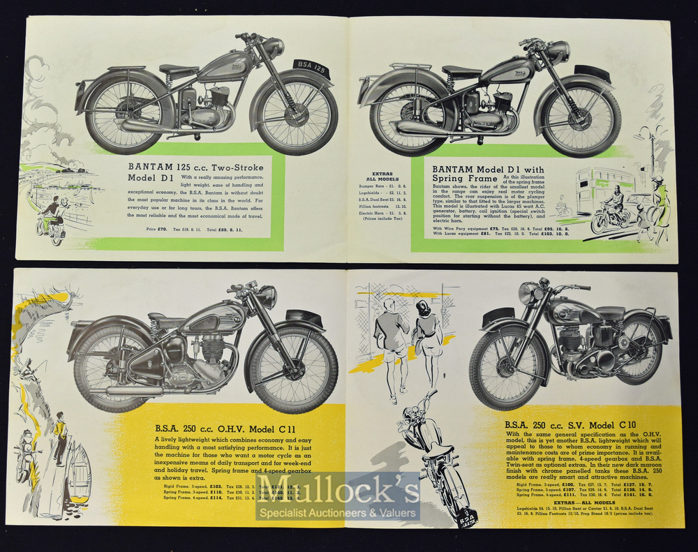 BSA 250 C.C. MODELS Trade Catalogues 1952 To include a 4 page Sales Catalogue, illustrating and - Image 2 of 2