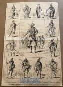 India - Original print Sikh empire costumes of Lahore including maharajas, Sikh soldiers, guards and