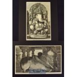 India - Ganesa a Hindoo Idol and Nandi the Sacred Bull of Siva original engravings 1858 from