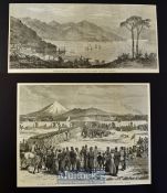 New Zealand - Four original engravings from the Illustrated London News/Graphic - Panoramic View