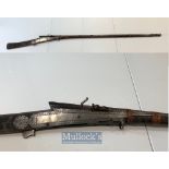 India & Punjab – Indian matchlock rifle (torador) Antique North Indian / Punjab matchlock rifle,