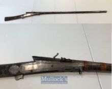 India & Punjab – Indian matchlock rifle (torador) Antique North Indian / Punjab matchlock rifle,