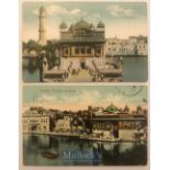 India & Punjab – c1900 Golden Temple Original colour postcards (2) views of the Sikhs holiest