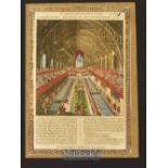 1821 Coronation Dinner of George IV Broadside Printed and Sold by J. Bailey, London 1821 hand-