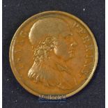 Boxing - Banbury, Prize Fighting Ring 1789, Copper Medallion Obverse; Bust of Thomas Johnson.