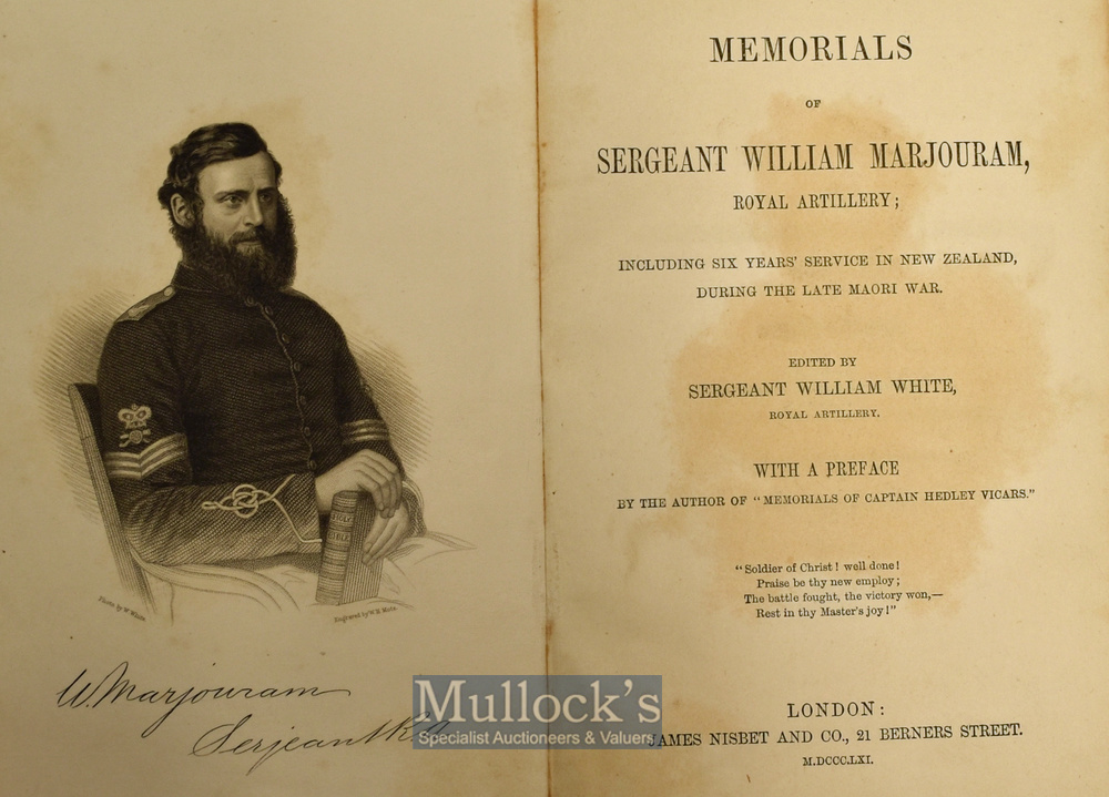 New Zealand – 1861 Memorials of Sergeant William Marjouram, Royal Artillery; including 6 Years’ - Image 2 of 2