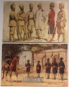 India – c1900s 2x Types of Indian army postcards showing 19th Punjabi’s & Hodsons horse. From the ‘