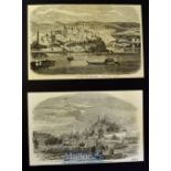 India - Lucknow - Two original engravings 'Lucknow The Capital of Oude 1856 and Lucknow from the