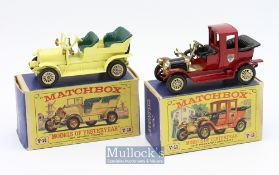 Matchbox Diecast Lesney Models of Yesteryear Y11 1912 Packard Landaulet and Y16 1904 Spyker Tourer