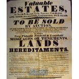 Somerset – Large Broadside ‘Valuable Estates to Be Sold by Auction’ At North-Petherton, Lyng,