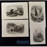 India - c1860 Eight steel engravings depicting various scenes such as Sir Charles Napier Pursuing