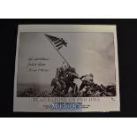 Battle of Iwo Jima - ‘Flag Raising on Iwo Jima’ Signed Print date Feb 23 1945, with 3 signatures