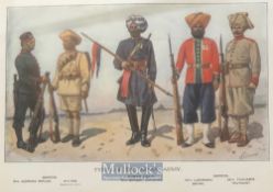 India – c1900s Original print Types of the Indian Army depicting 15th ludhiana Sikhs^ Sikh Bengal