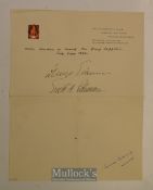 Capt. Ernst A. Lehmann Signed Note – inscribed ‘Over London on board the Graf Zeppelin July 3rd