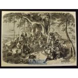 India - The Thugs (Stranglers) of India original engraving 1857 after a painting by August
