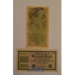 WWII Anti-Jewish Propaganda Banknotes inflation era German banknotes over-printed with Anti-