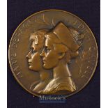 Nurse Edith Cavell And Marie Depage 1915 Large Medallion Obverse Portraits of Nurse Edith Cavell and