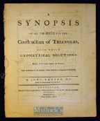 1773 A Synopsis of all Data for the Construction of Triangles^ from which Geometrical Solutions have