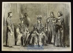 India - The Princes of Oude and Suite original engraving 1857 shows the eldest son and heir to the