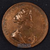 Great Britain – Impressive Queen Mary Memoriam Medallion^ circa 1693 obverse; the Queens portrait.
