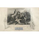 India - The battle of Moodkee Sikh wars original steel engraving c1850s Major General mortally