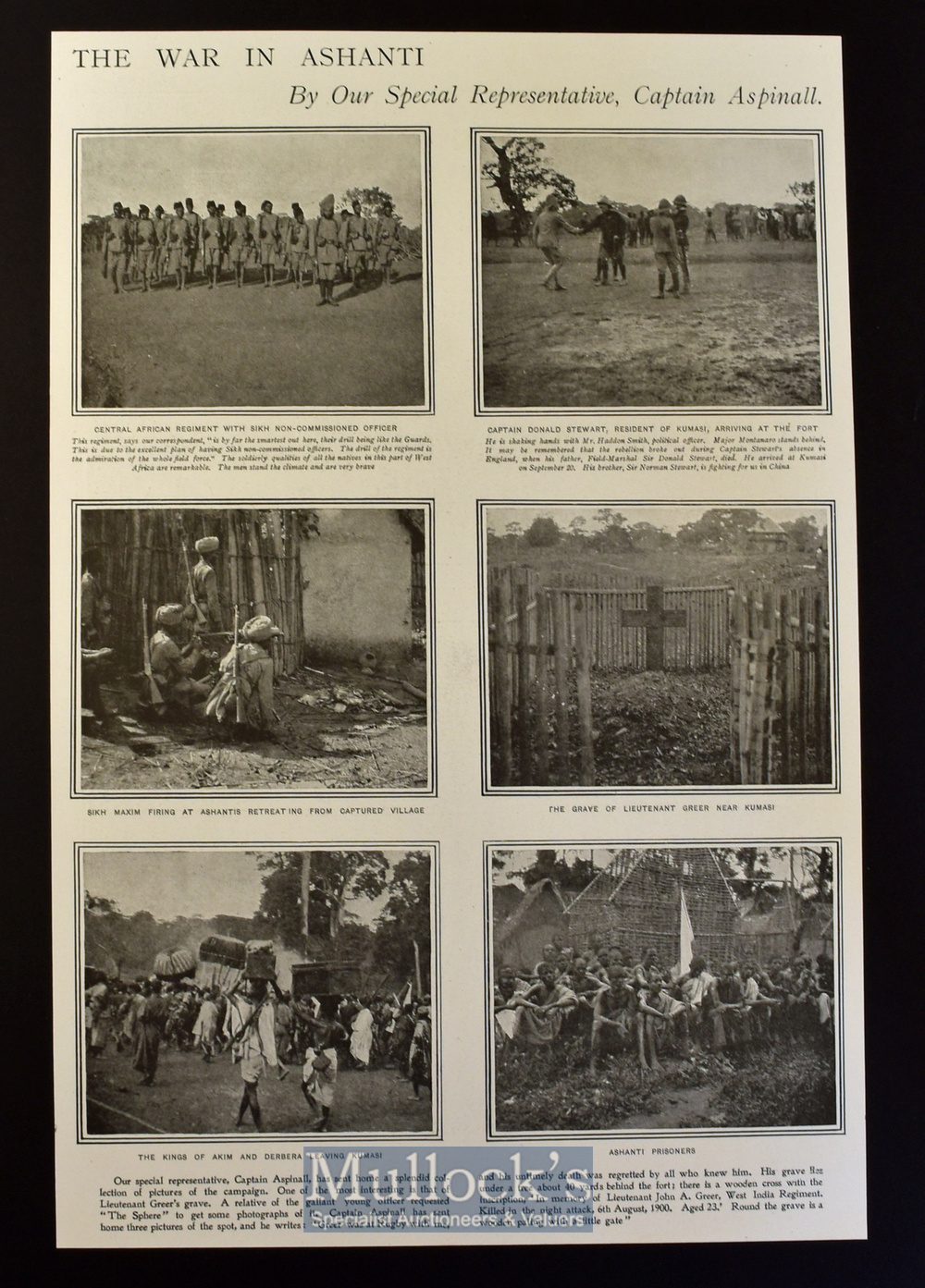 India - 'The War in Ashanti' photo illustration c1900 showing Central African Regiment with Sikh N.