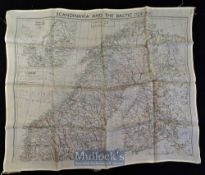 Raf Silk Escape Map - Scandinavia And The Baltic^ Circa 1942 Showing Murmansk^ Hamburg & Leningrad