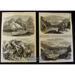 New Zealand - Sketches from the New Zealand Goldfields 1863 four original illustrations from the