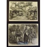 India - Two original engravings to include Rustic scene and Village Life in Bengal 1875^ Dancing