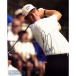 Ernie Els - Open Golf Champion - hand signed colour photograph - signed boldly to the front^ mounted