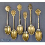 Collection of silver golfing teaspoons from 1912 onwards (6) - with London^ Birmingham and Sheffield