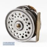 Interesting Un-named Perfect style 3” alloy fly reel smooth brass foot^ with 1912 style check