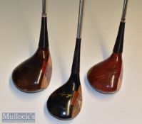 Collection of good Ben Hogan persimmon woods (3) – dark stained persimmon deep faced driver; Apex