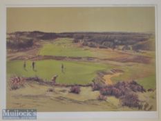 Cecil Aldin colour golf print from the series - “Famous Golf Links – Sunningdale 4th Hole” a later