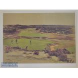 Cecil Aldin colour golf print from the series - “Famous Golf Links – Sunningdale 4th Hole” a later