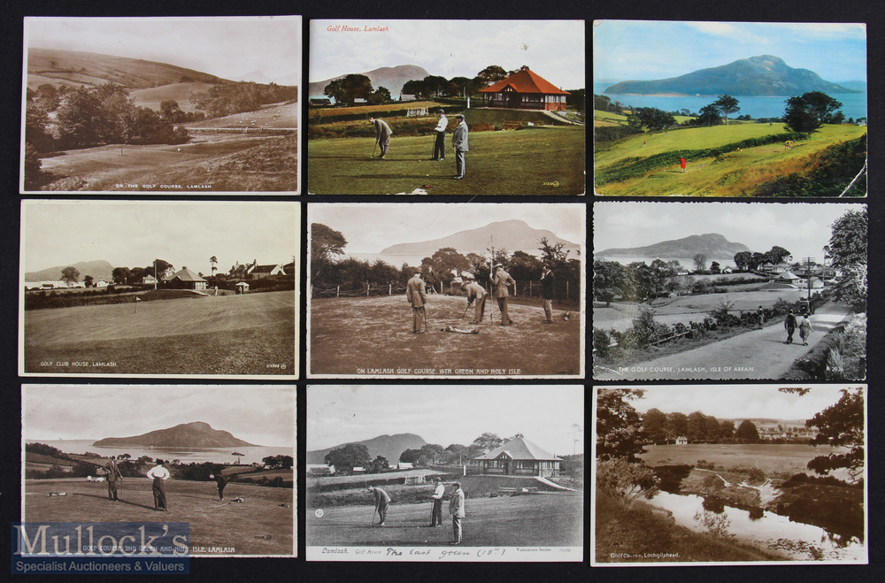 Selection of Arran and North Ayrshire golfing postcards from the early 1900s onwards (15) mostly