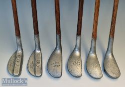 Collection of Mills alloy mallet head putters (6) – Braid Mills^ 2x Ray Models^ S.S Model^ B.M Model