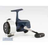 ABU Cardinal 60 fixed spool reel in blue^ left hand wind^ with line^ runs smooth in good overall