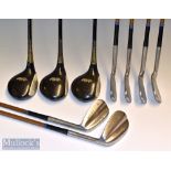 Fine set of early coated steel shafted golf clubs c1930/40 – to incl 6x Silver King hand forged
