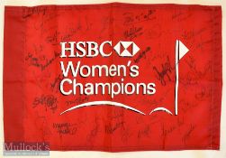 2015 HSBC Women’s Champions signed pin flag – c/w label which reads signed by up to 30 players^