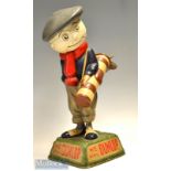 Original Dunlop Caddy papier-mâché golf ball advertising figure-mounted on naturalistic splayed base