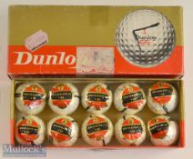 Scarce collection of 10x Dunlop 65 Balata Cover 1.68 wrapped golf balls – each wrapper with a