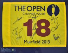 2013 Muirfield Official Open Golf Championship signed 18th Hole Pin - signed by 8 players to incl