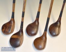 Selection of various size golf club woods (5) – 4x large headed drivers and spoon – maker’s incl