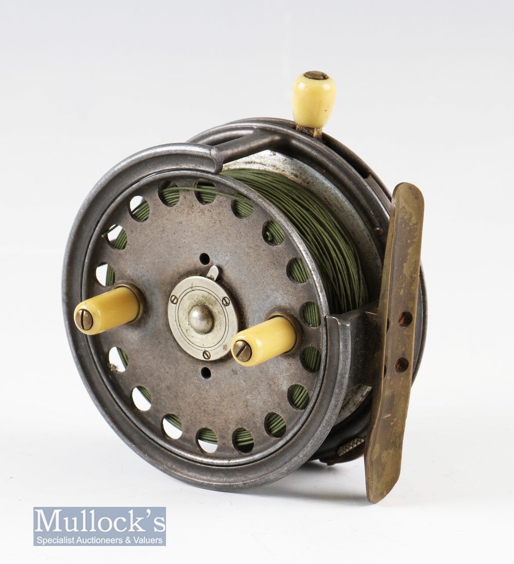 Hardy Bros Alnwick ‘The Silex No.2’ 3 ¾” alloy casting reel with factory quarter rim cut out^