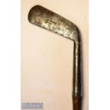 Fine and rare Jn Gray Prestwick hooked convex face cleek c1880 – with 5” hosel and fitted with